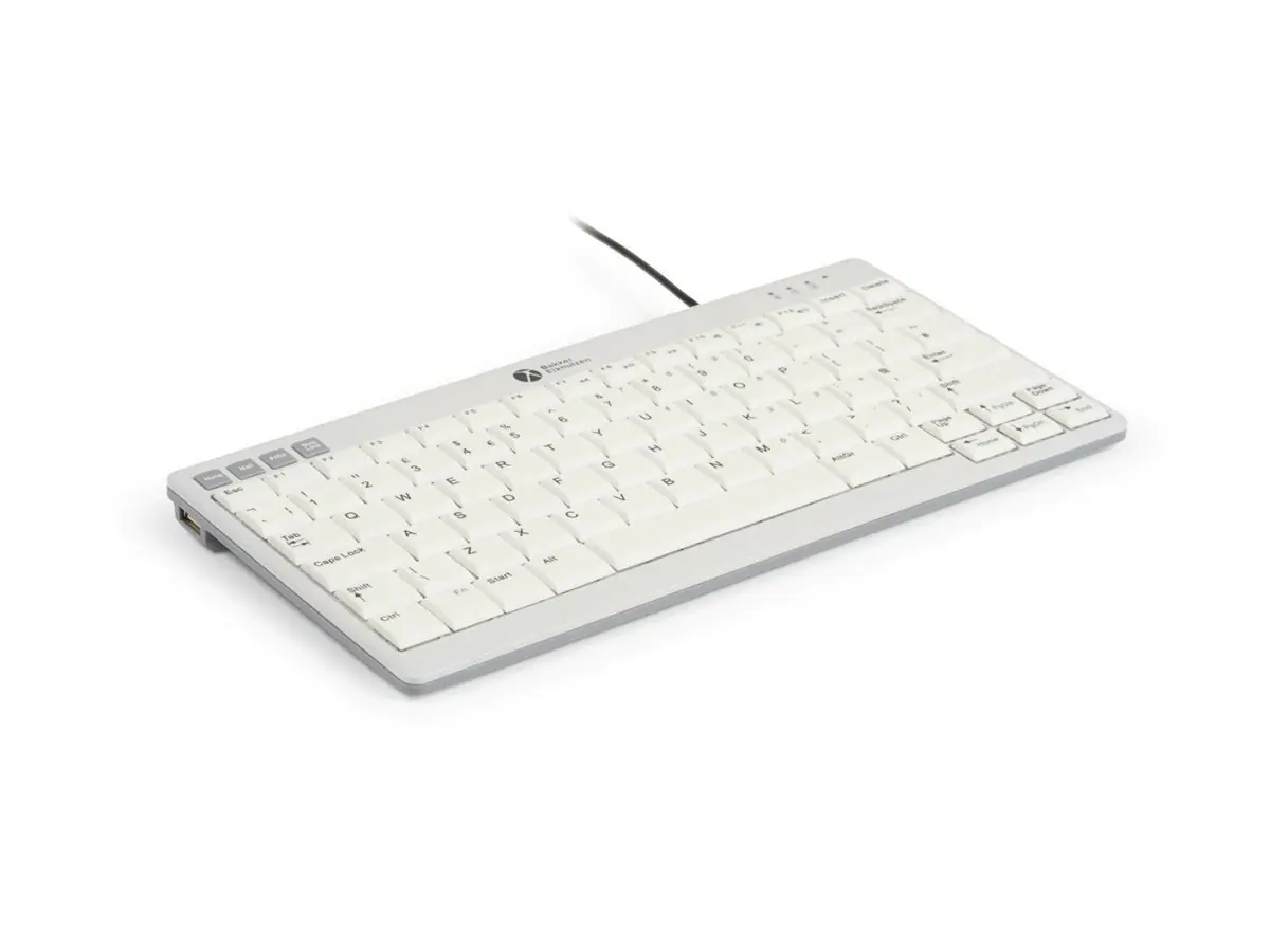 Bakker Elkhuizen UltraBoard 950 V2 - Tastatur - compact - USB-C - QWERTY - USA - Hellgrau, Dunkelgrau - 100 % recyceltes/biologisch abbaubares Papier/Karton
