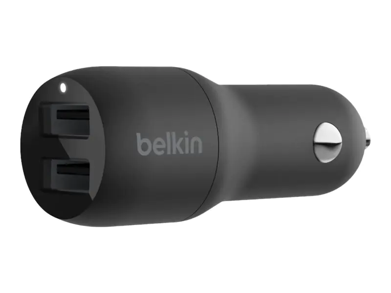 Belkin BoostCharge Dual Charger - Auto-Netzteil - 24 Watt - 4.8 A - 2 Ausgabeanschlussstellen (USB) - Schwarz Belkin BoostCharge Dual Charger - Auto-Netzteil - 24 Watt - 4.8 A - 2 Ausgabeanschlussstellen (USB) - Schwarz