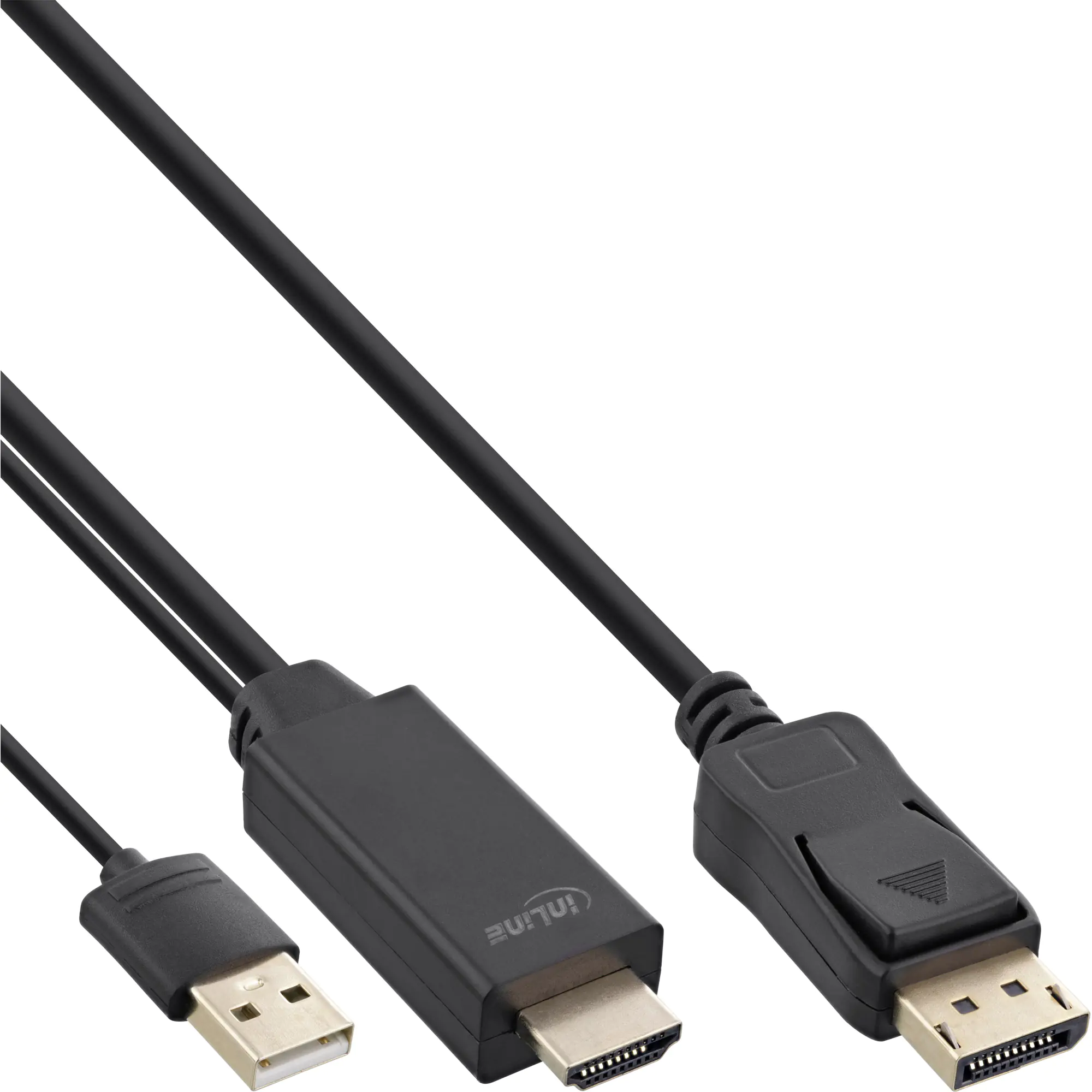 InLine HDMI to DisplayPort Converter Cable - Videokabel - HDMI, USB (nur Strom) männlich zu DisplayPort männlich - 2 m - Schwarz - 4K Unterstützung, aktiv InLine HDMI to DisplayPort Converter Cable - Videokabel - HDMI, USB (nur Strom) männlich zu DisplayPort männlich - 2 m - Schwarz - 4K Unterstützung, aktiv