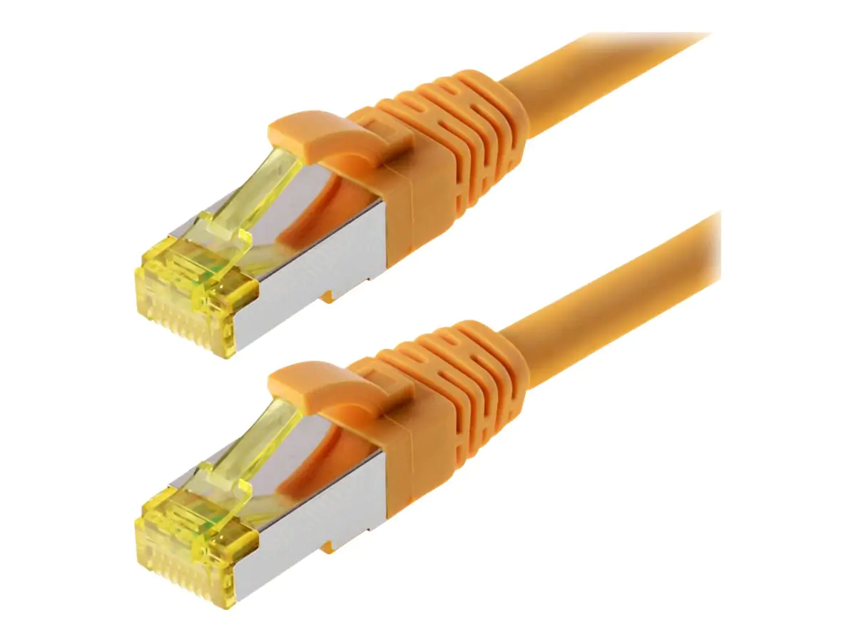 Helos - Patch-Kabel - RJ-45 (M) bis RJ-45 (M) - 2 m - SFTP, PiMF - CAT 6a - halogenfrei, geformt, ohne Haken - Gelb Helos - Patch-Kabel - RJ-45 (M) bis RJ-45 (M) - 2 m - SFTP, PiMF - CAT 6a - halogenfrei, geformt, ohne Haken - Gelb