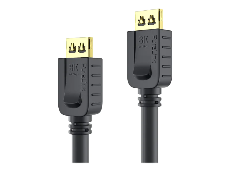 PureLink PureInstall Series - Ultra High Speed - HDMI-Kabel mit Ethernet - HDMI männlich Verriegelung zu HDMI männlich Verriegelung - 2 m - Dreifachisolierung - Schwarz - rund, unterstützt 8K 60 Hz (7680 x 4320)