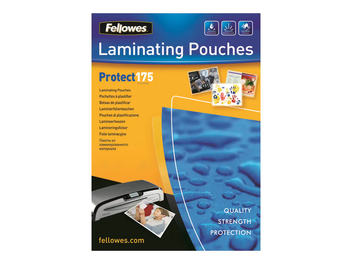 Fellowes Laminating Pouches Protect 175 Micron - 175 Mikron - 100er-Pack - glänzend - durchsichtig - A3 (297 x 420 mm) 5308803