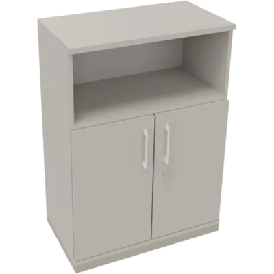 Kombischrank 2OH Tür 1OH Regal B800xT442xH1133mm si/Lichtgrau