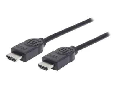 Manhattan HDMI Cable with Ethernet, 4K@30Hz (High Speed), 5m, Male to Male, Black, Equivalent to Startech HDMIMM15HS (except 40cm longer), Ultra HD 4k x 2k, Fully Shielded, Gold Plated Contacts, Lifetime Warranty, Polybag - HDMI-Kabel mit Ethernet - HDMI