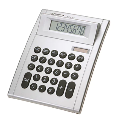 Genie 50 DC, Desktop, Display-Rechner, 8 Ziffern, 1 Zeilen, Batterie/Solar, Silber 10932