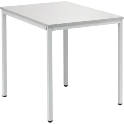 Konferenztisch 800x700mm Gestell alusilber Platte lichtgrau