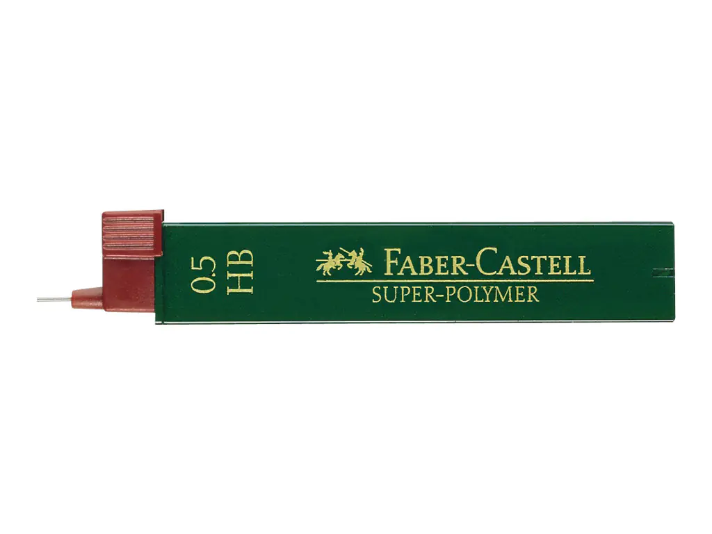 FABER-CASTELL Super-Polymer - Bleistiftmine - Superpolymer - HB - Intense Black - 0.5 mm (Packung mit 12) 120500
