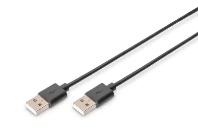 ASSMANN - USB-Kabel - USB (M) bis USB (M) - USB 2.0 - 1.8 m - geformt - Schwarz ASSMANN - USB-Kabel - USB (M) bis USB (M) - USB 2.0 - 1.8 m - geformt - Schwarz