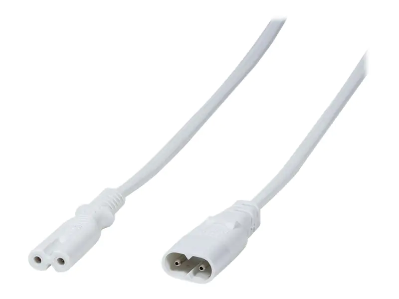 LogiLink - Spannungsversorgungs-Verlängerungskabel - IEC 60320 C8 bis IEC 60320 C7 - 2 m - geformt - weiß