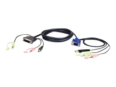 ATEN 2L-7DX2U - Tastatur- / Video- / Maus- / Audio-Kabel - USB, HD-15 (VGA), Stereo Mini-Klinkenstecker (M) bis Stereo Mini-Klinkenstecker, USB Typ B, DVI-I (M) - 1.8 m ATEN 2L-7DX2U - Tastatur- / Video- / Maus- / Audio-Kabel - USB, HD-15 (VGA), Stereo Mini-Klinkenstecker (M) bis Stereo Mini-Klinkenstecker, USB Typ B, DVI-I (M) - 1.8 m