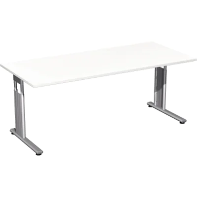 Geramöbel SchreibtischC-Fuß Flex S-617146-WS 180x80x82mm weiß/si