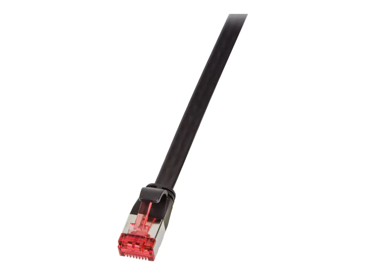 LogiLink SlimLine - Patch-Kabel - RJ-45 (M) zu RJ-45 (M) - 20 m - U/FTP, PiMF - CAT 6a - flach, ohne Haken, geformt - Schwarz