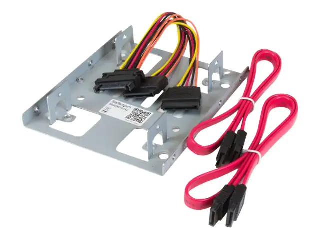 StarTech Dual 2,5 SATA Festplatten auf 3,5 Einbauschacht Halterung - 2-fach HDD/SSD Halterung mit SATA Strom- und Datenkabel - Laufwerksschachtadapter - 3,5" auf 2,5" (8.9 cm to 6.4 cm) - Stahl - für P/N: 25S22M2NGFFR, S322M225R, SAT2M2NGFF25, SAT32M225,