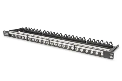 Digitus Professional DN-91422 - Patch Panel - CAT 6a - STP - Schwarz, RAL 9005 - 0.5U - 48.3 cm (19") - 24 Ports