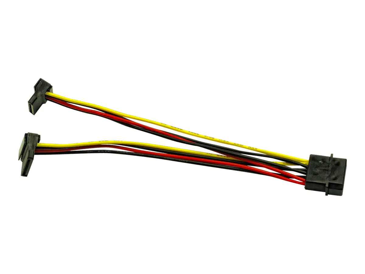 Inter-Tech - Netzteil - interne Stromversorgung, 4-polig (M) zu SATA-Stromstecker (W) - 15 cm - 90° Stecker