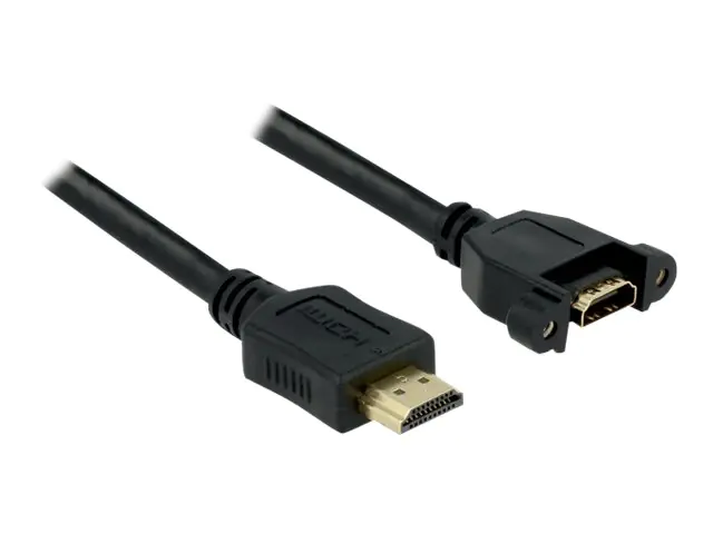DeLOCK - HDMI mit Ethernetkabel - HDMI (M) bis HDMI (W) - 1 m - Schwarz