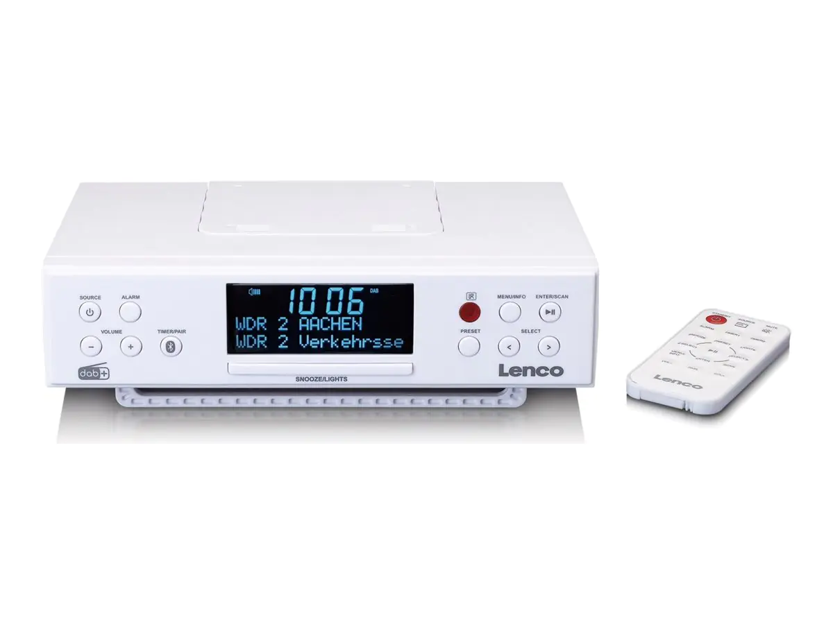 Lenco KCR-190 - DAB+-Radio - 4 Watt (Gesamt) - 2 x - weiß
