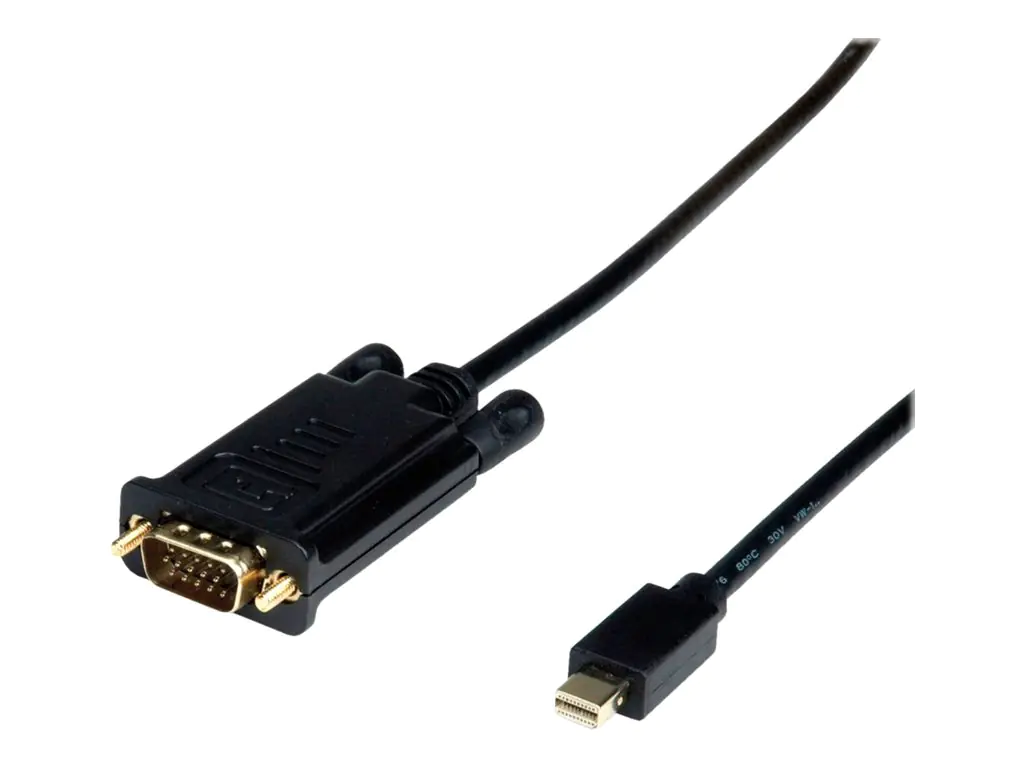 VALUE - Adapterkabel - Mini DisplayPort (M) zu HD-15 (VGA) (M) - 2 m - Daumenschrauben - Schwarz