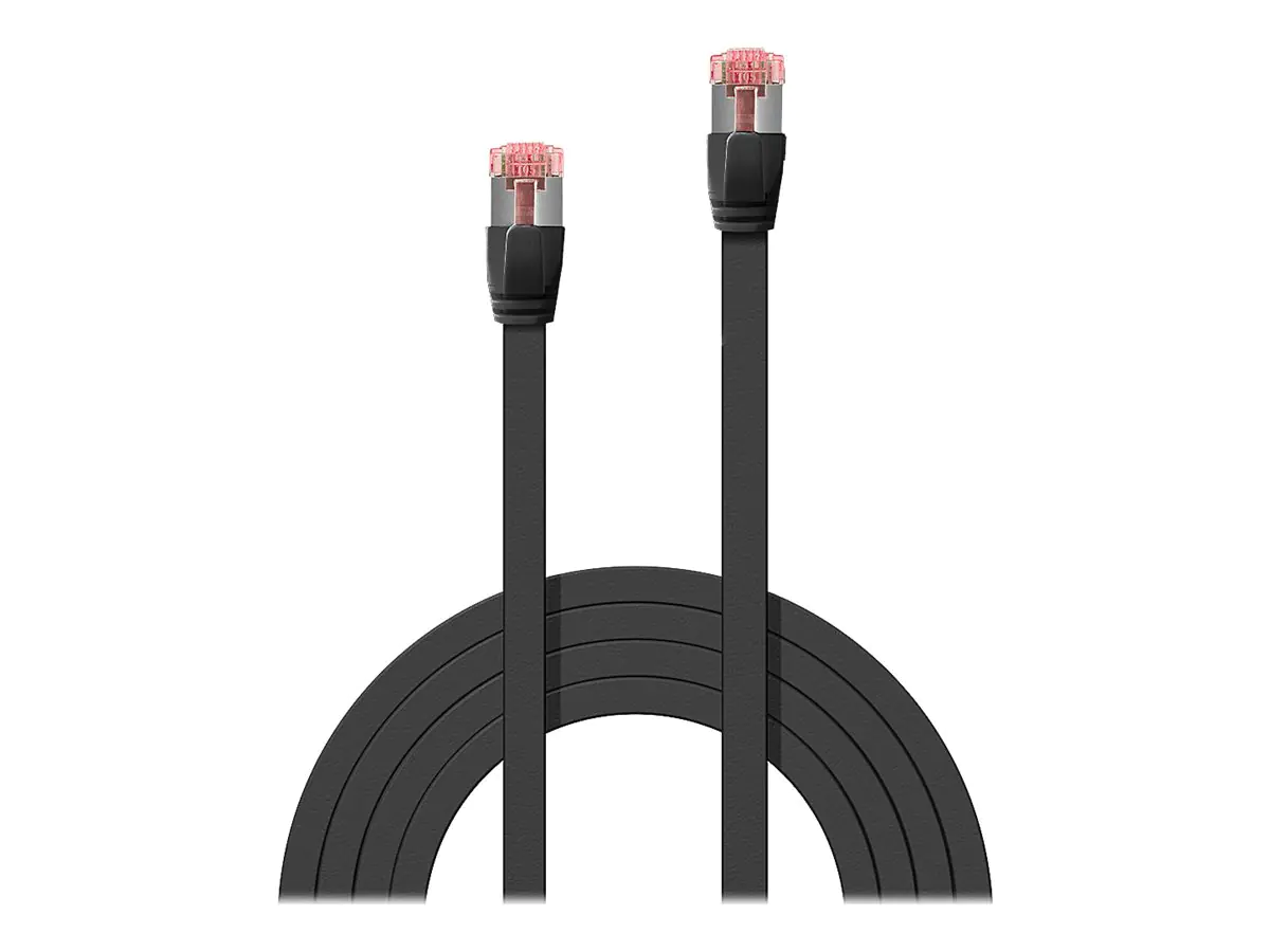 Lindy - Patch-Kabel - RJ-45 (M) bis RJ-45 (M) - 5 m - U/FTP - CAT 6 - halogenfrei, ohne Haken, flach - Schwarz