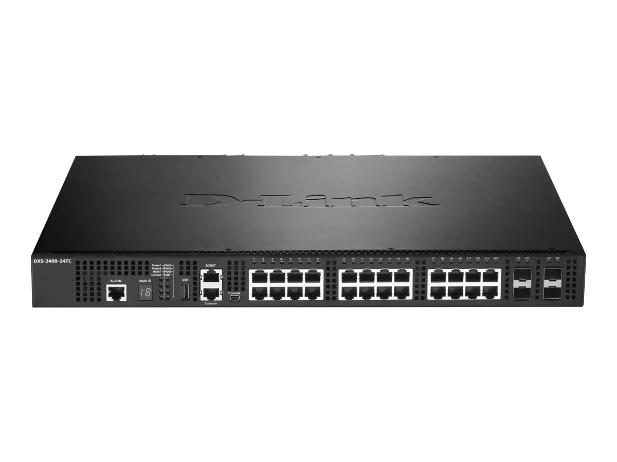 D-Link DXS 3400-24TC - Switch - L3 Lite - managed - 20 x 10GBase-T + 4 x C 10 G-Bit SFP+ - Desktop, an Rack montierbar