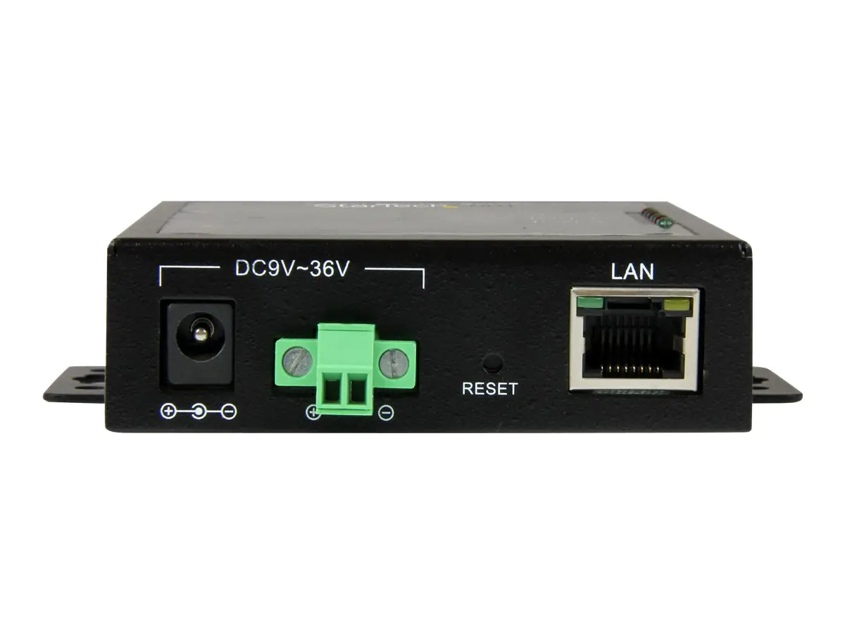 StarTech 2 Port Seriell auf IP Geräte Server - RS232 - Metall und Montierbar - Serieller Geräte Server - Geräteserver - 2 Anschlüsse - 100Mb LAN, RS-232 - AC 120/230 V/DC 9 - 36 V - Unterputz