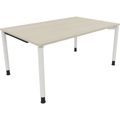 Schreibtisch Vierfuß Rundrohr B1600xT1000xH680-820 ws/Akazie hell Schreibtisch Vierfuß Rundrohr B1600xT1000xH680-820 ws/Akazie hell