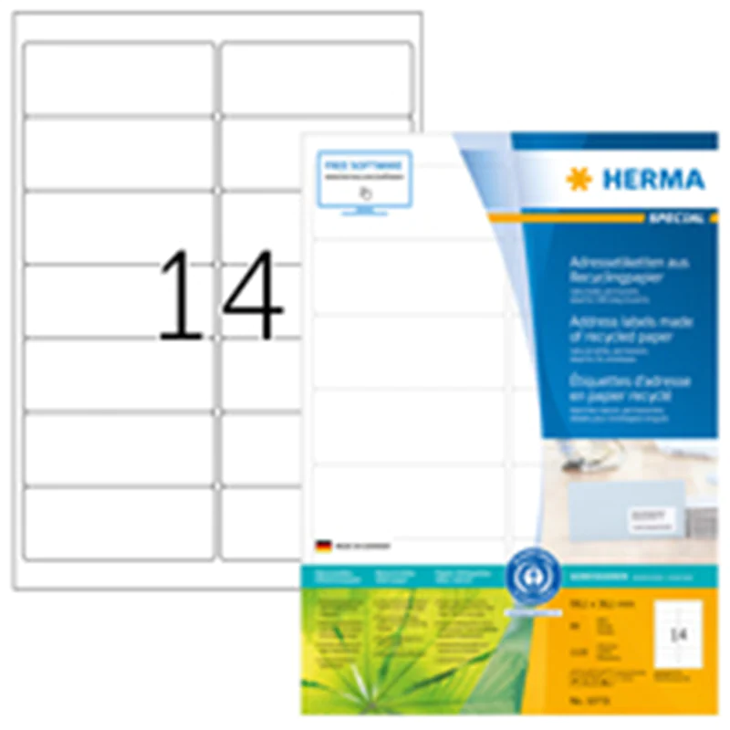 HERMA Etikett-ILK 99.1x33.1mm weiß RC Recycling Packung 1120 Etiketten