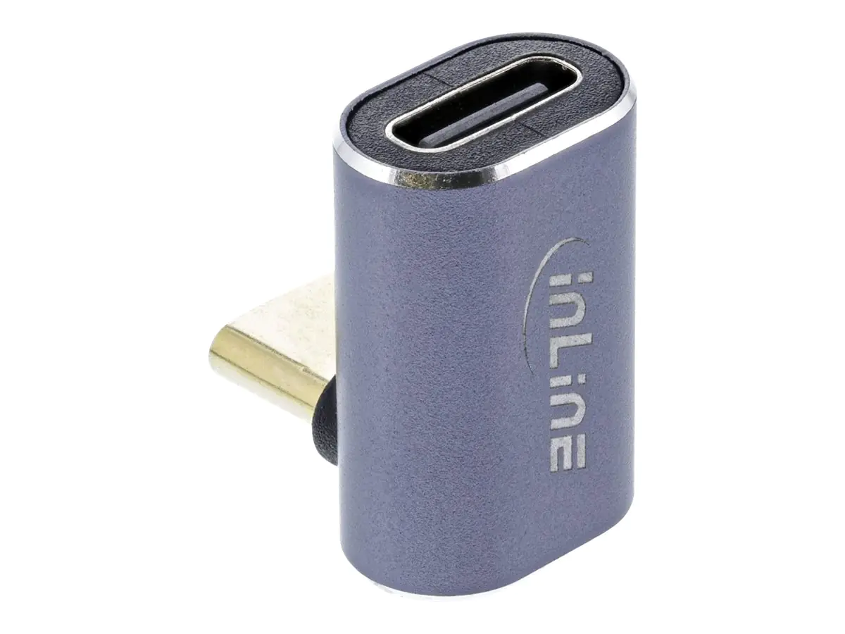 InLine - USB-Adapter - 24 pin USB-C (W) zu 24 pin USB-C (M) - USB4 - 48 V - 5 A - gewinkelt, Support von 8K 60 Hz, bis zu 40 Gbps Datentransferrate - Grau InLine - USB-Adapter - 24 pin USB-C (W) zu 24 pin USB-C (M) - USB4 - 48 V - 5 A - gewinkelt, Support von 8K 60 Hz, bis zu 40 Gbps Datentransferrate - Grau