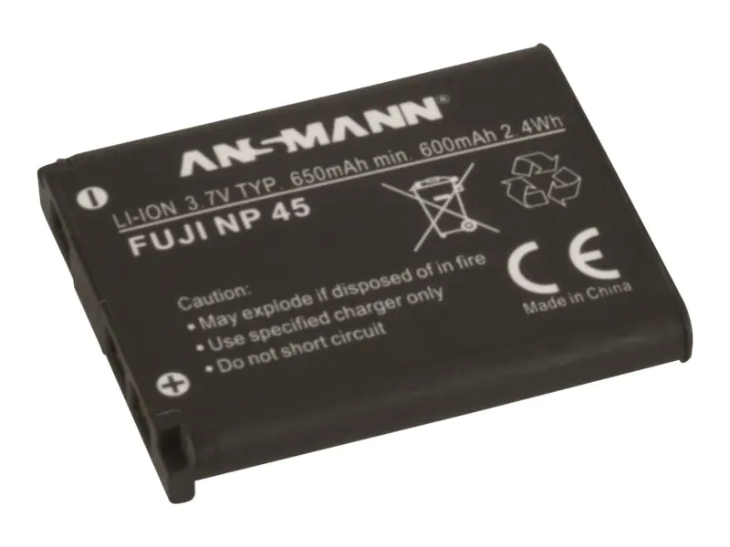 ANSMANN A-Fuji NP 45 - Batterie - Li-Ion - 650 mAh - für Fujifilm FinePix JV500, JX580, JX680, JZ200, JZ250, T410, T500, T550, XP60; Instax Mini 90