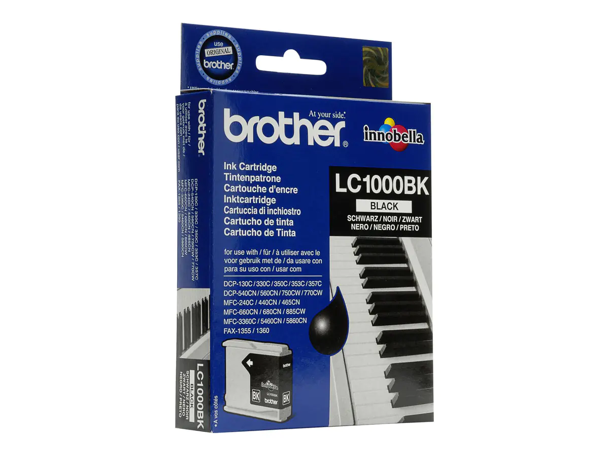 Brother LC1000BK - Schwarz - Original - Tintenpatrone - für Brother DCP-350, 353, 357, 560, 750, 770, MFC-3360, 465, 5460, 5860, 660, 680, 845, 885 Brother LC1000BK - Schwarz - Original - Tintenpatrone - für Brother DCP-350, 353, 357, 560, 750, 770, MFC-3360, 465, 5460, 5860, 660, 680, 845, 885