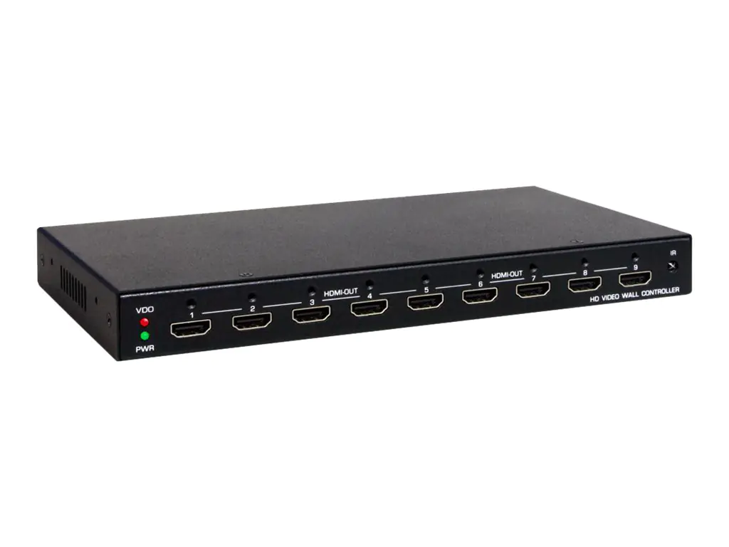 InLine HDMI Videowand Verteiler 1 auf 9, Full-HD - Video/Audio-Schalter - 9 x HDMI - Desktop
