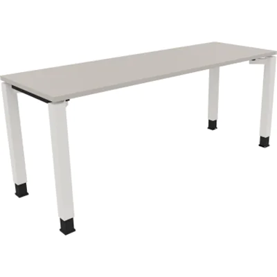 Schreibtisch Vierfuß Quadratrohr B1800xT600xH680-820 ws/Lichtgrau