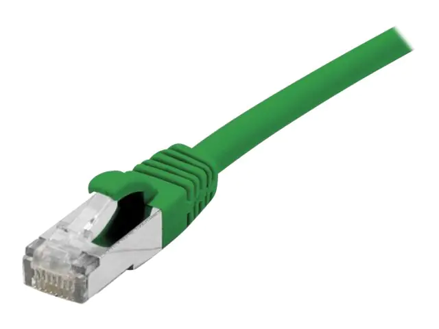 deXlan - Patch-Kabel - RJ-45 (M) bis RJ-45 (M) - 20 m - SFTP - CAT 6a - halogenfrei, geformt, ohne Haken - grün