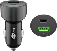 Goobay KFZ USB 2P 48W USB-C PD+QC3.0 bk| 39908