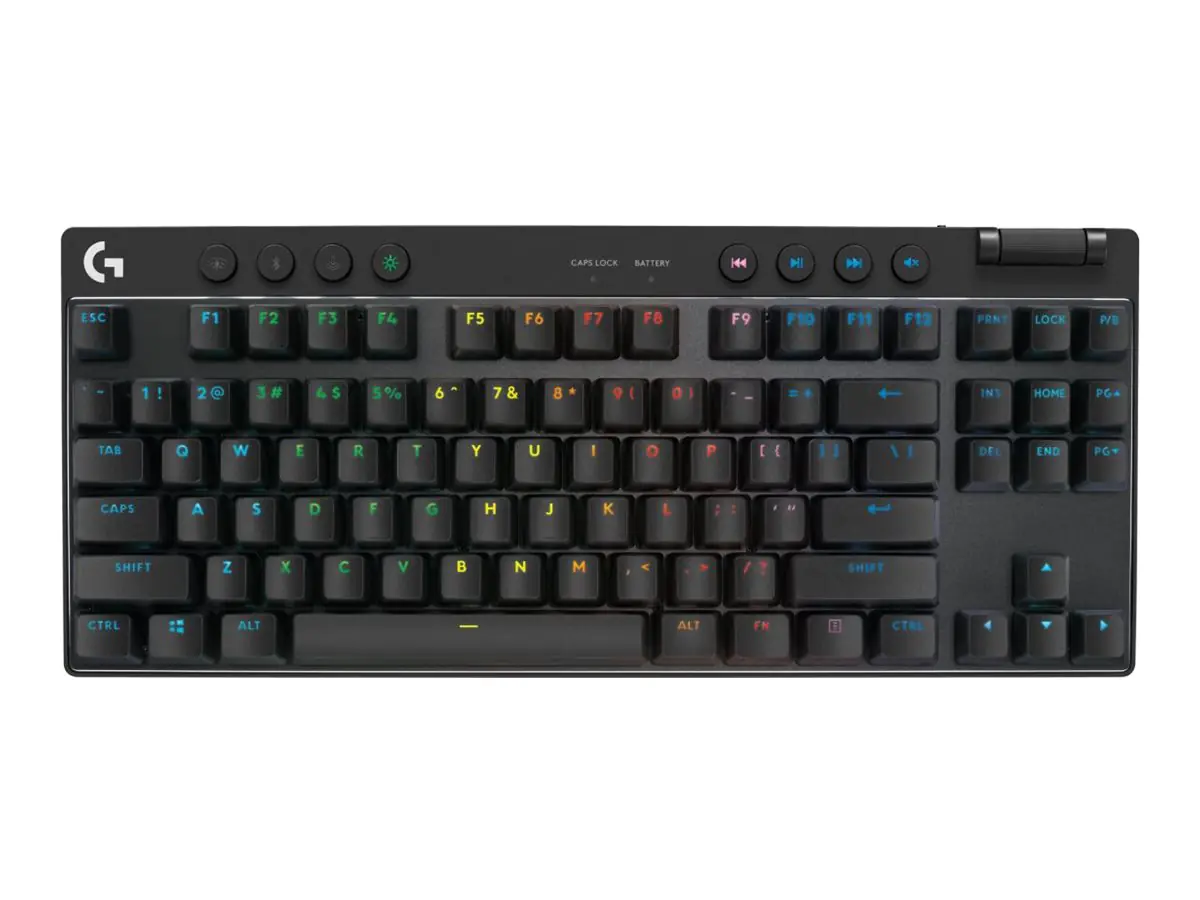 Logitech G PRO X TKL - Tastatur - Hintergrundbeleuchtung - kabellos - 2.4 GHz, Bluetooth - QWERTY - US International - Tastenschalter: Tactile - pink