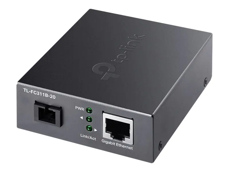 TP-Link TL-FC311B-20 V2 - Medienkonverter - 1GbE - 1000Base-T, WDM, 1000Base-SC - RJ-45 / SC Single-Modus - bis zu 20 km - 1310 (TX) / 1550 (RX) nm