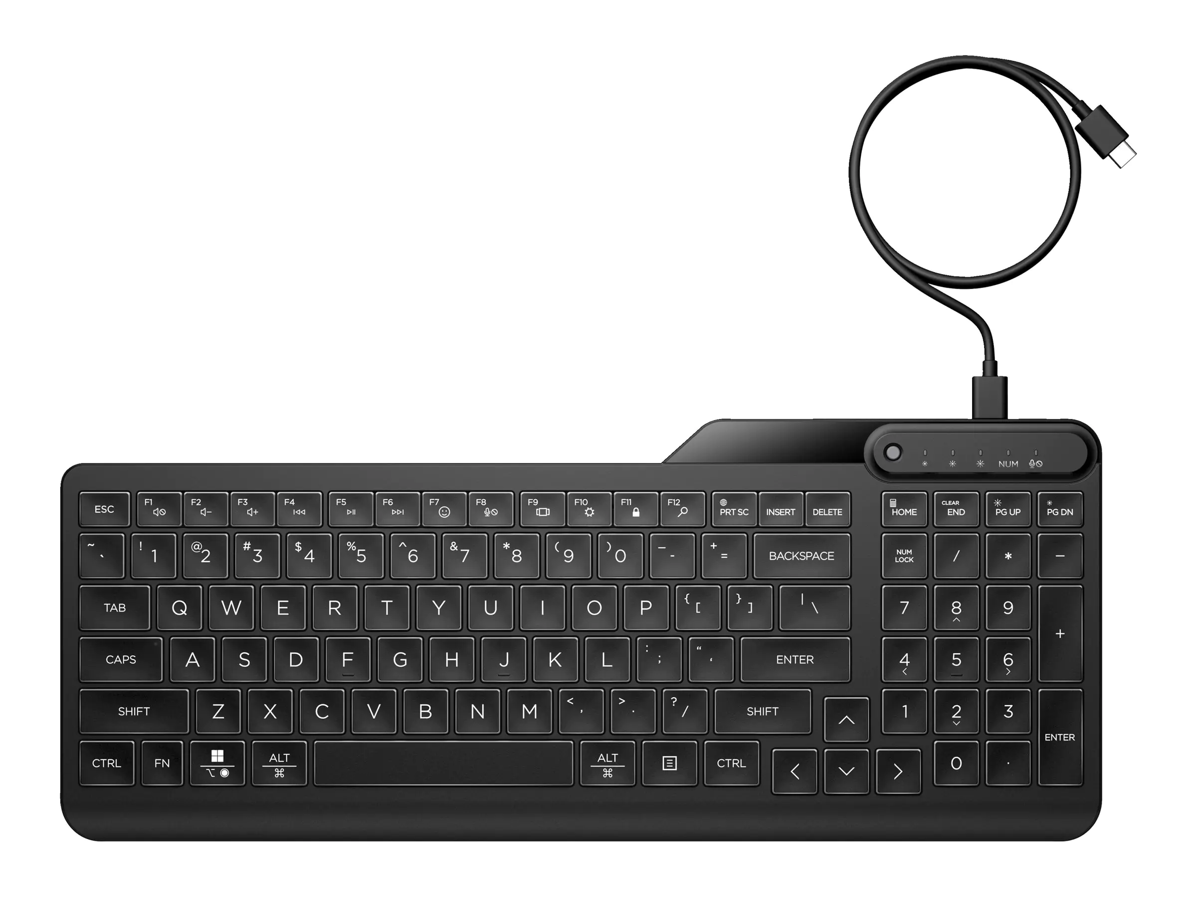HP 405 - Tastatur - Multi-Device - 65% - compact - hinterleuchtet - USB - Deutsch - Schwarz