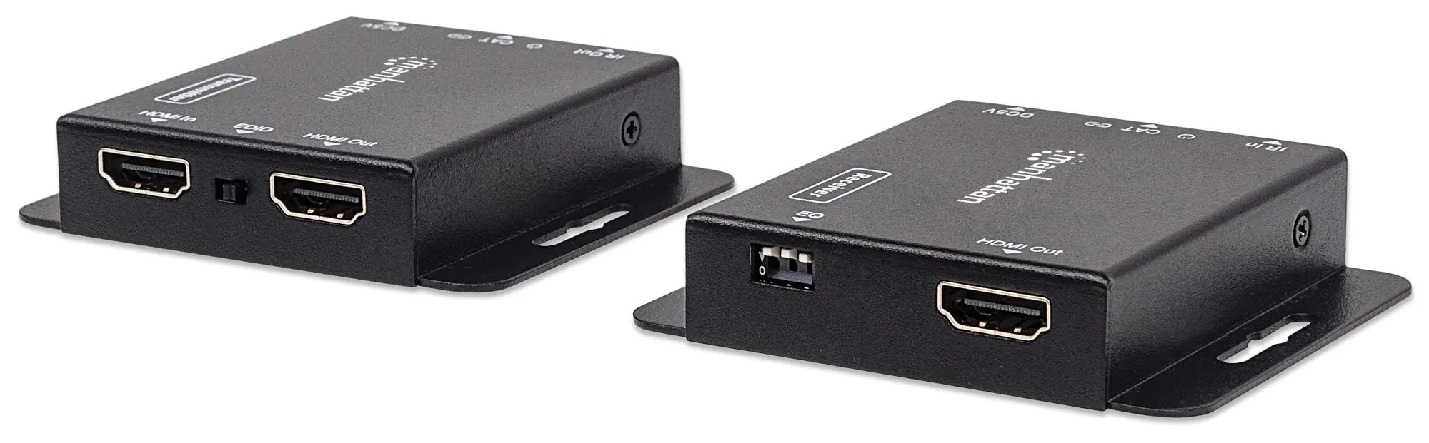 Manhattan HDMI 1080p over Ethernet Extender Kit, Up to 50m with Single Cat6 Cable, Tx & Rx Modules, IR Support, Three Year Warranty, Box - Sender und Empfänger - Video-/Audio-/Infrarot-Übertrager - HDMI - bis zu 50 m