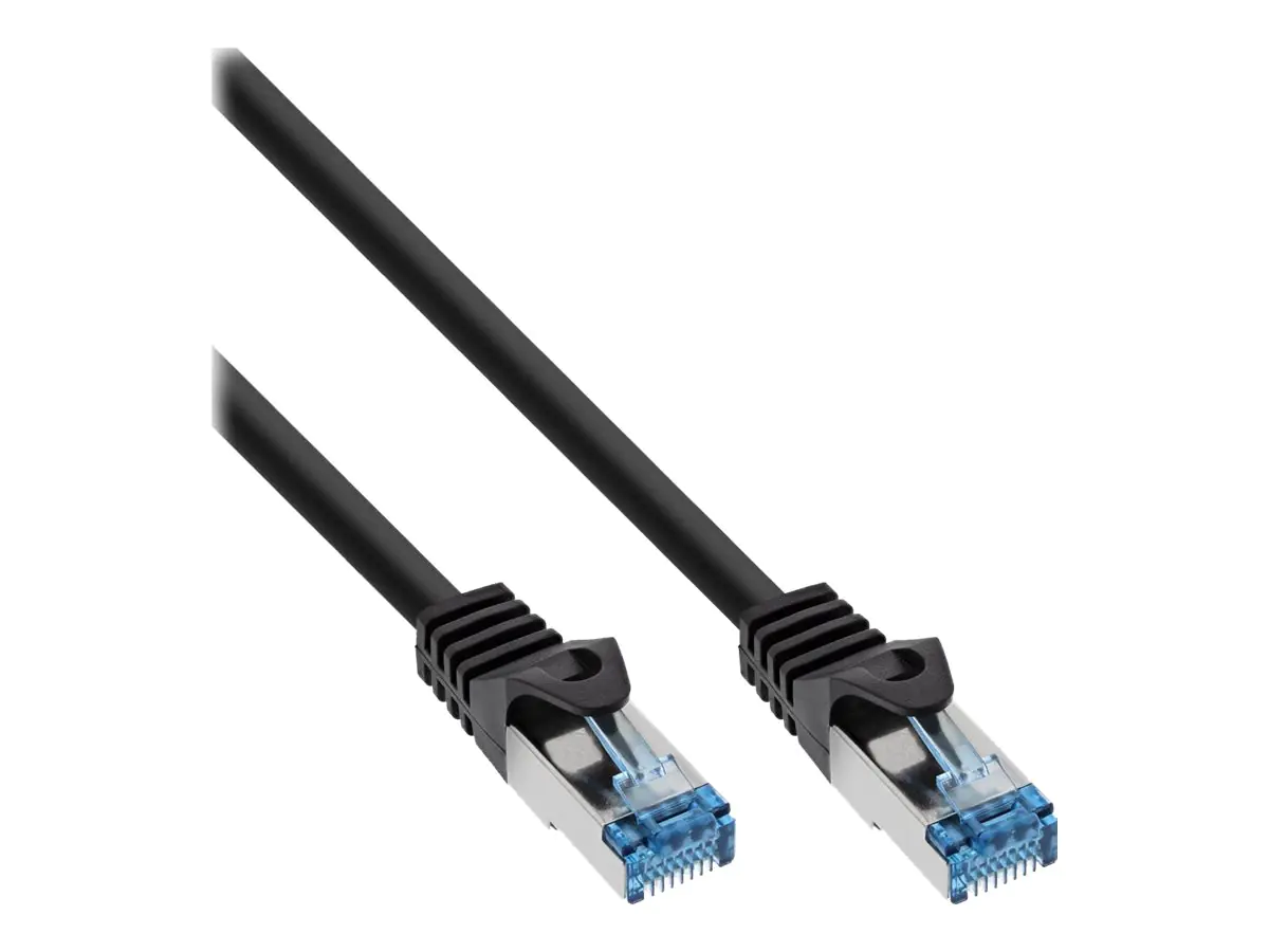 InLine - Patch-Kabel - RJ-45 (M) zu RJ-45 (M) - 10 m - SFTP, PiMF - CAT 6a - halogenfrei, rund - Schwarz