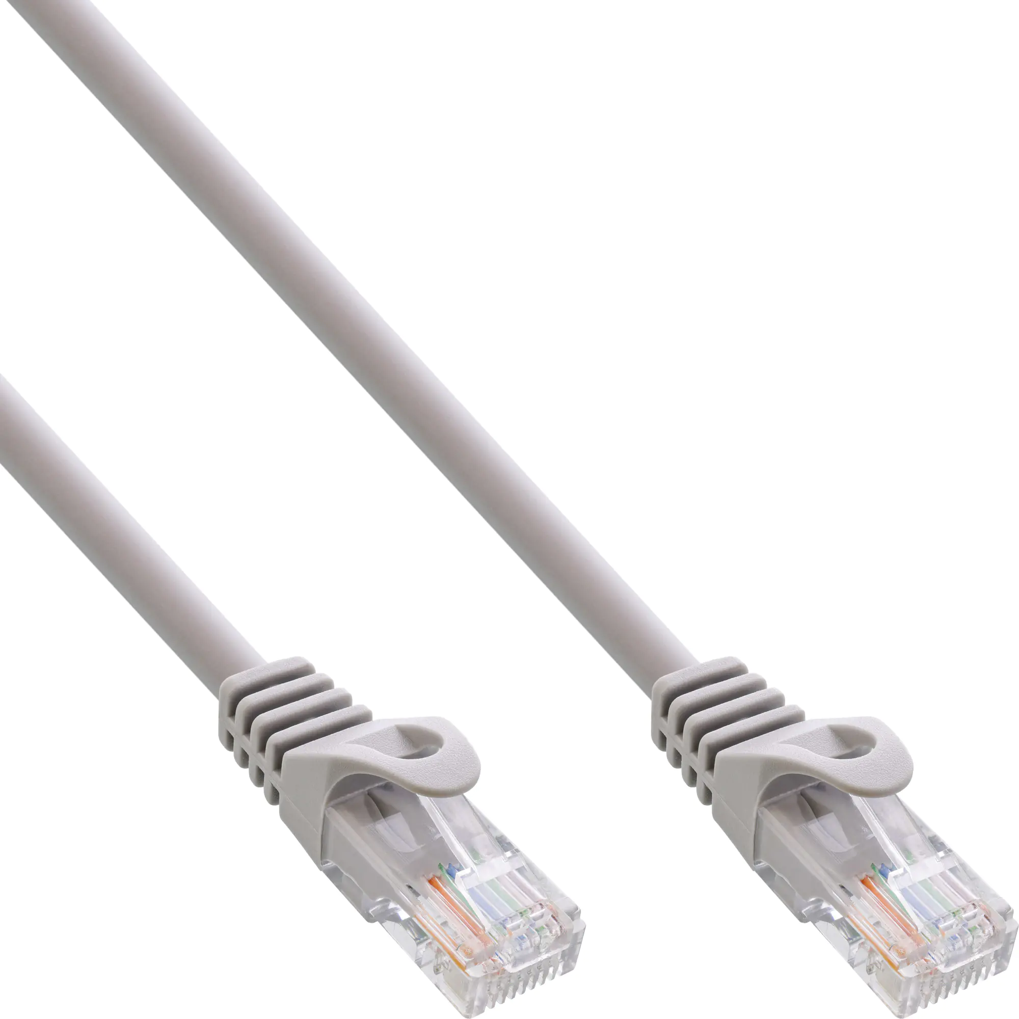 InLine - Patch-Kabel - RJ-45 (M) zu RJ-45 (M) - 3 m - UTP - CAT 5e - geformt - Grau