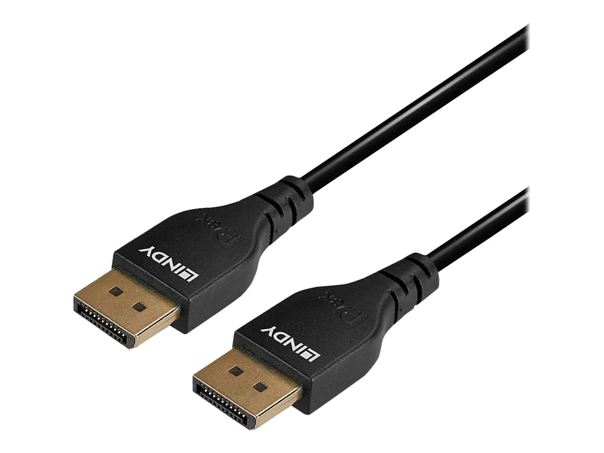 Lindy - DisplayPort-Kabel - DisplayPort (M) zu DisplayPort (M) - DisplayPort 1.4 - 50 cm - 8K Unterstützung, Kontakte aus Phosphorbronze - Schwarz