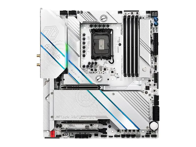 ASRock Z890 TAICHI AQUA - Motherboard - E-ATX - LGA1851-Sockel - Z890 Chipsatz - USB4, USB-C 3.2 Gen2, USB-C 3.2 Gen 1 - Bluetooth, Wi-Fi 7, 2.5 Gigabit LAN - Onboard-Grafik (CPU erforderlich) - HD Audio (8-Kanal)