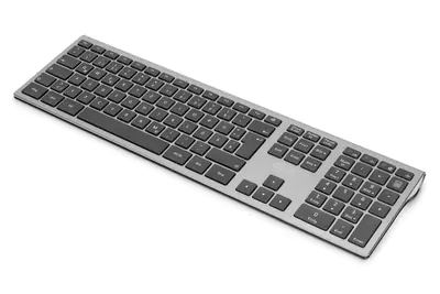 DIGITUS - Tastatur - kabellos - 2.4 GHz - QWERTZ - Deutsch - Grau