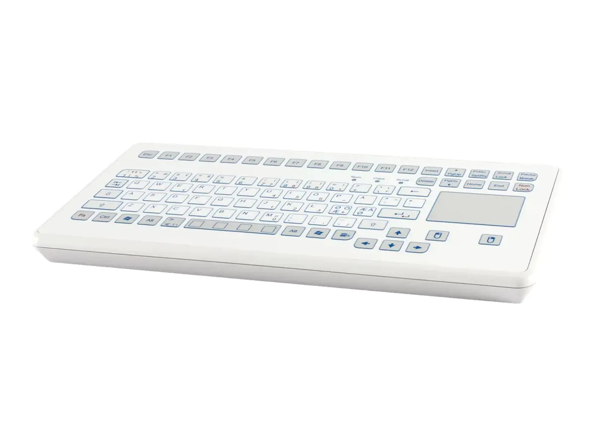 InduDur TKS-088c-TOUCH-KGEH-USB-DE - Tastatur - mit Touchpad - Robust - USB - QWERTY - Deutsch - weiß