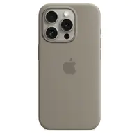 Apple - Hintere Abdeckung für Mobiltelefon - kompatibel mit MagSafe - Silikon - Lehm - für iPhone 15 Pro