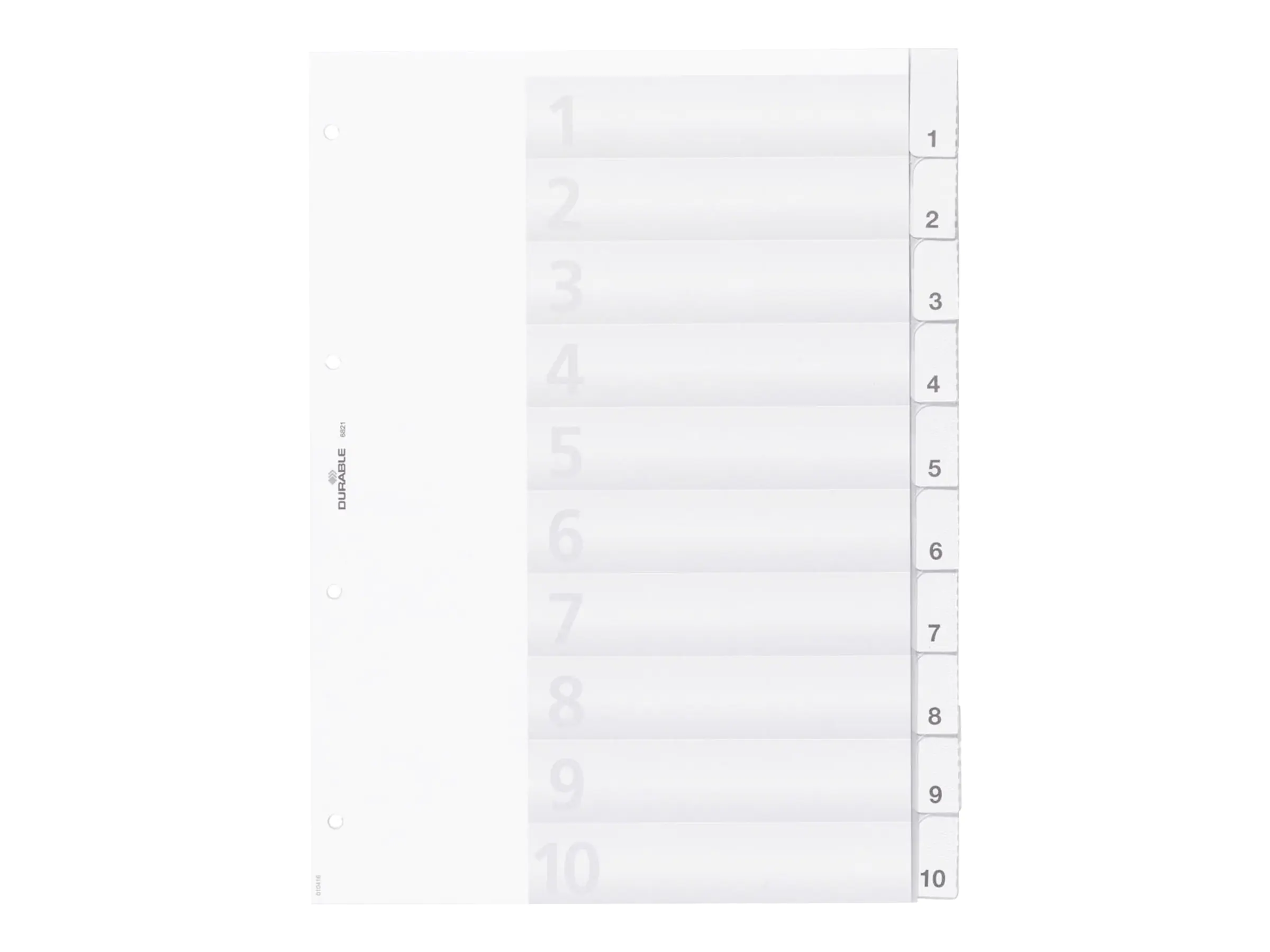 DURABLE Register 682119 DIN A4 10teilig Hartfolie tr