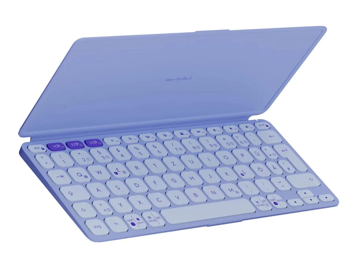 Logitech Keys-To-Go 2 - Tastatur - integrierte Abdeckung - kabellos - Bluetooth LE - QWERTZ - Deutsch - fliederfarben