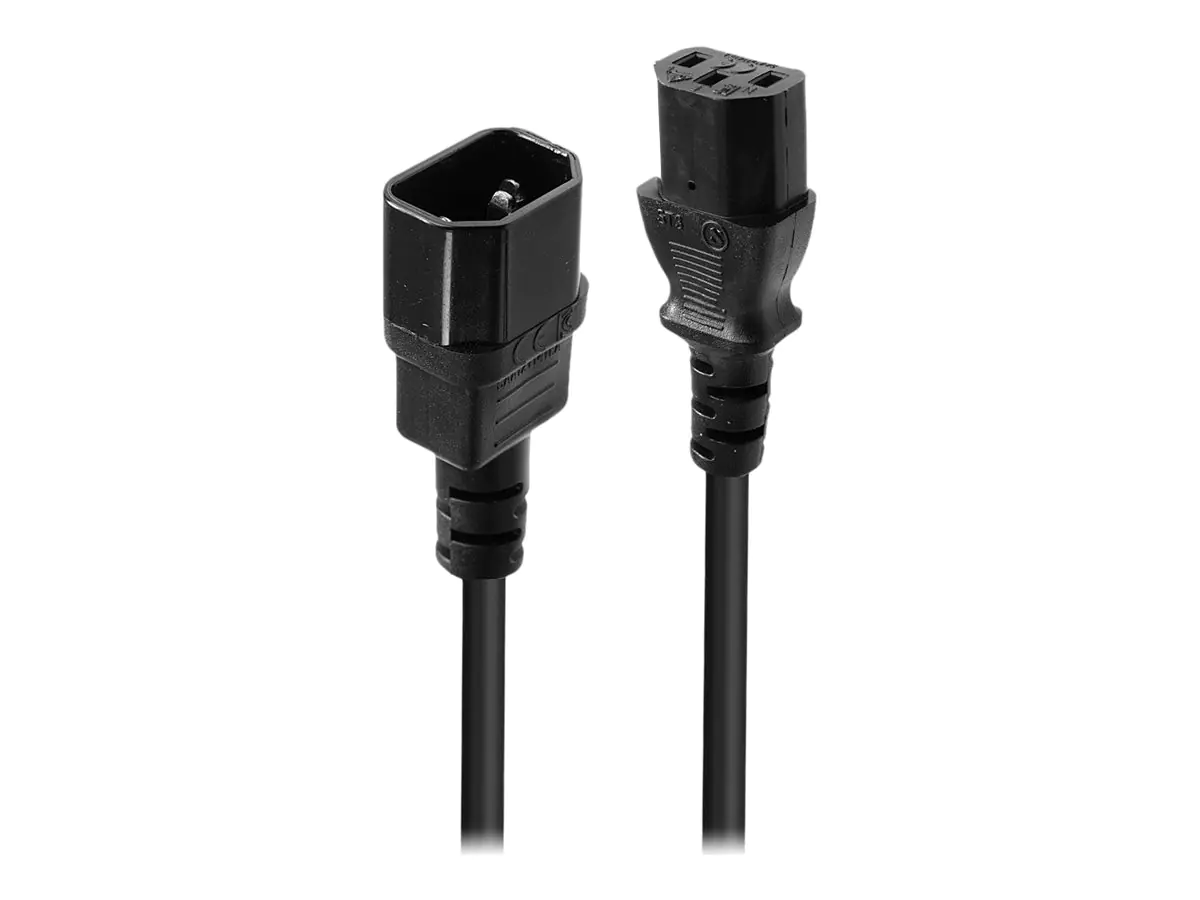 Lindy - Spannungsversorgungs-Verlängerungskabel - IEC 60320 C14 zu power IEC 60320 C13 - 50 cm - Schwarz