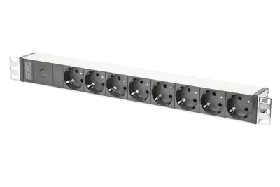 DIGITUS Professional DN-95410 - Steckdosenleiste (Rack - einbaufähig) - Wechselstrom 250 V - 4000 Watt - Eingabe, Eingang IEC 60320 C14 - Ausgangsanschlüsse: 8 - 48.3 cm (19")