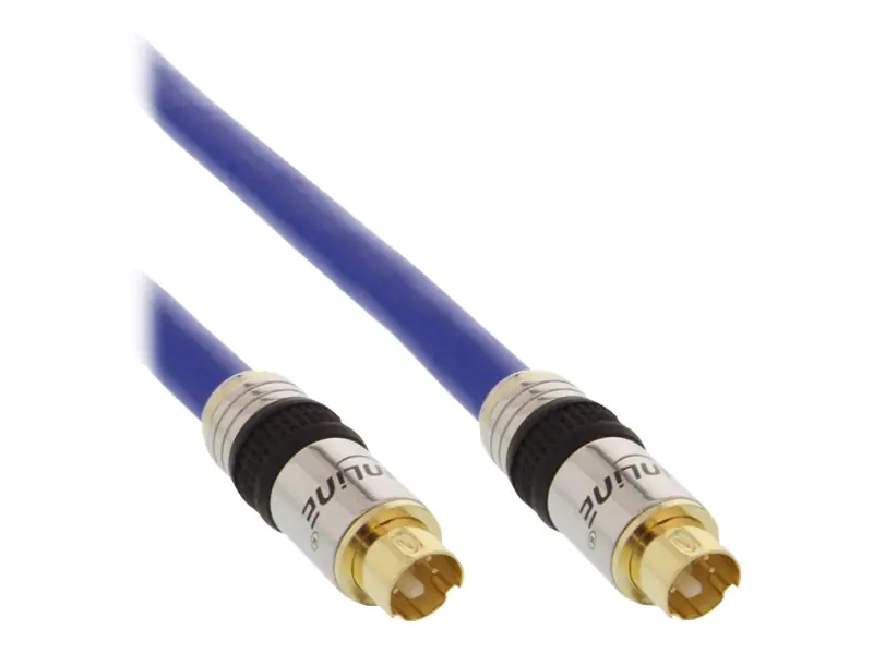 InLine Premium - Videokabel - S-Video - 4-poliger mini-DIN männlich zu 4-poliger mini-DIN männlich - 2 m - doppelt abgeschirmtes Koaxialkabel - Blau